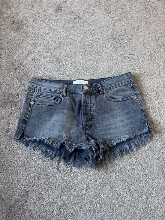 We The Free Pants - We The Free Free People High Rise Frayed Hem Denim Cutoff Shorts Gray SIZE 27